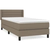 Image de vidaXL Lit Boxspring avec matelas Taupe 80x200 cm Tissu