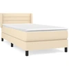 Image de vidaXL Lit boxspring avec matelas Crème 90x200 cm Tissu