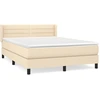 Image de vidaXL Lit boxspring avec matelas Crème 140x200 cm Tissu