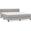 Image de vidaXL Lit boxspring avec matelas gris clair 160x200 cm Tissu