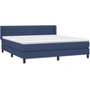 Image de vidaXL Lit boxspring avec matelas bleu 160x200 cm Tissu