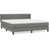 Image de vidaXL Lit boxspring avec matelas gris foncé 180x200 cm Tissu