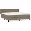 Image de vidaXL Lit boxspring avec matelas Taupe 180x200 cm Tissu