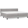Image de vidaXL Lit boxspring avec matelas gris clair 200x200 cm Tissu