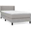 Image de vidaXL Lit boxspring avec matelas gris clair 80x200 cm Tissu