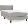 Image de vidaXL Lit boxspring avec matelas gris clair 90x190 cm Tissu