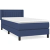 Image de vidaXL Lit boxspring avec matelas bleu 100x200 cm Tissu