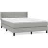 Image de vidaXL Lit boxspring avec matelas gris clair 140x190 cm Tissu