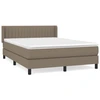 Image de vidaXL Lit boxspring avec matelas Taupe 140x190 cm Tissu