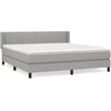 Image de vidaXL Lit boxspring avec matelas gris clair 160x200 cm Tissu
