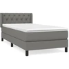 Image de vidaXL Lit boxspring avec matelas gris foncé 80x200 cm Tissu