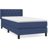 Image de vidaXL Lit boxspring avec matelas bleu 80x200 cm Tissu