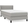 Image de vidaXL Lit boxspring avec matelas gris clair 90x190 cm Tissu