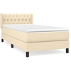 Image de vidaXL Lit boxspring avec matelas Crème 90x190 cm Tissu