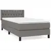 Image de vidaXL Lit boxspring avec matelas gris foncé 90x200 cm Tissu