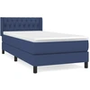 Image de vidaXL Lit boxspring avec matelas bleu 90x200 cm Tissu