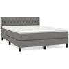 Image de vidaXL Lit boxspring avec matelas gris foncé 140x190 cm Tissu
