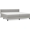 Image de vidaXL Lit boxspring avec matelas gris clair 200x200 cm Tissu