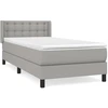 Image de vidaXL Lit boxspring avec matelas gris clair 80x200 cm Tissu