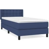 Image de vidaXL Lit boxspring avec matelas bleu 80x200 cm Tissu