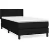 Image de vidaXL Lit boxspring avec matelas noir 100x200 cm tissu