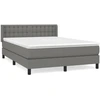 Image de vidaXL Lit boxspring avec matelas gris foncé 140x190 cm Tissu
