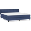 Image de vidaXL Lit boxspring avec matelas bleu 160x200 cm Tissu