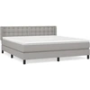 Image de vidaXL Lit boxspring avec matelas gris clair 180x200 cm Tissu