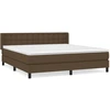 Image de vidaXL Lit boxspring avec matelas brun foncé 180x200 cm Tissu