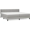 Image de vidaXL Lit boxspring avec matelas gris clair 200x200 cm Tissu