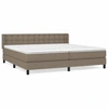 Image de vidaXL Lit boxspring avec matelas Taupe 200x200 cm Tissu
