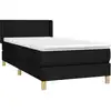 Image de vidaXL Lit boxspring avec matelas noir 80x200 cm tissu