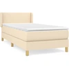 Image de vidaXL Lit boxspring avec matelas Crème 90x190 cm Tissu