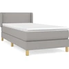 Image de vidaXL Lit boxspring avec matelas gris clair 90x200 cm Tissu