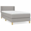 Image de vidaXL Lit boxspring avec matelas gris clair 100x200 cm Tissu