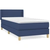 Image de vidaXL Lit boxspring avec matelas bleu 100x200 cm Tissu
