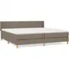 Image de vidaXL Lit boxspring avec matelas Taupe 200x200 cm Tissu