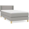 Image de vidaXL Lit boxspring avec matelas gris clair 80x200 cm Tissu