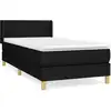 Image de vidaXL Lit boxspring avec matelas noir 80x200 cm tissu