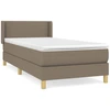 Image de vidaXL Lit boxspring avec matelas Taupe 90x190 cm Tissu