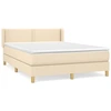 Image de vidaXL Lit boxspring avec matelas Crème 140x190 cm Tissu