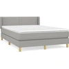 Image de vidaXL Lit boxspring avec matelas gris clair 140x200 cm Tissu