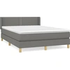Image de vidaXL Lit boxspring avec matelas gris foncé 140x200 cm Tissu