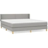 Image de vidaXL Lit boxspring avec matelas gris clair 180x200 cm Tissu