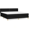 Image de vidaXL Lit boxspring avec matelas noir 180x200 cm Tissu