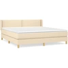Image de vidaXL Lit boxspring avec matelas Crème 180x200 cm Tissu