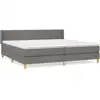 Image de vidaXL Lit boxspring avec matelas gris foncé 200x200 cm Tissu