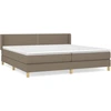Image de vidaXL Lit boxspring avec matelas Taupe 200x200 cm Tissu