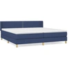 Image de vidaXL Lit boxspring avec matelas bleu 200x200 cm Tissu