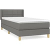 Image de vidaXL Lit boxspring avec matelas gris foncé 80x200 cm Tissu